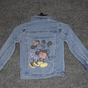 Disney Mickey and Minnie Mouse Denim Jacket Kids 3T Light Wash Button Up
